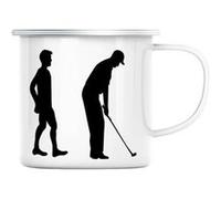 Mug en métal émaillé Evolution golf passion loisir Blanc G