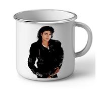 Mug en métal émaillé - FABULOUS BIJOUX - Michael Jackson - Noir - 8,6 cm - Incassable