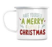 Mug en métal émaillé Have yourself a merry little Blanc G