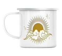 Mug en métal émaillé Heliophile soleil ciel eté Blanc G