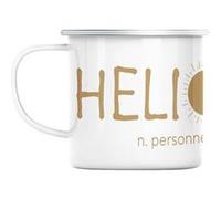 Mug en métal émaillé Héliophile soleil eté Blanc G