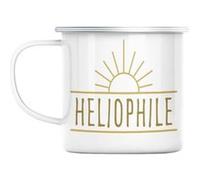Mug en métal émaillé Heliophile soleil eté plaisir Blanc G