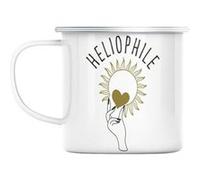 Mug en métal émaillé Heliophile soleil passion eté Blanc G