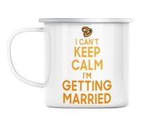 Mug en métal émaillé I can't keep calm i'm getting Blanc G