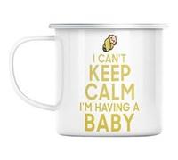 Mug en métal émaillé I can't keep calm i'm having Blanc G