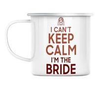 Mug en métal émaillé I can't keep calm i'm the Blanc G