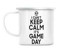 Mug en métal émaillé I can't keep calm it's game Blanc G