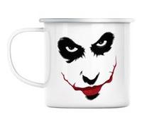 Mug en métal émaillé Joker clown halloween peur Blanc G