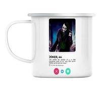 Mug en métal émaillé Joker méchant film réseau Blanc G