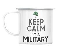 Mug en métal émaillé Keep calm i'm a military Blanc G