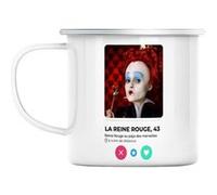 Mug en métal émaillé La reine rouge alice pays des Blanc G