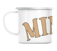 Mug en métal émaillé Minou mignon animal chat Blanc G