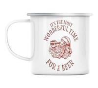 Mug en métal émaillé Most wonderful time for a Blanc G