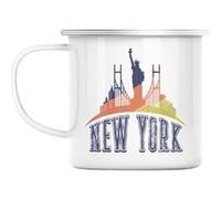 Mug en métal émaillé New york skyline voyage etats Blanc G
