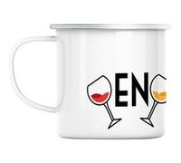 Mug en métal émaillé Oenophile amateur de vin Blanc G
