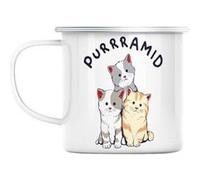 Mug en métal émaillé Purrramid chat pyramide Blanc G