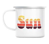 Mug en métal émaillé Sun lover soleil ciel eté Blanc G