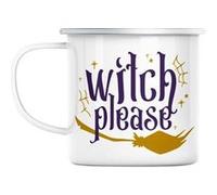Mug en métal émaillé Witch please sorcière bitch Blanc G