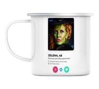 Mug en métal émaillé Zelena sorcière réseau social Blanc G