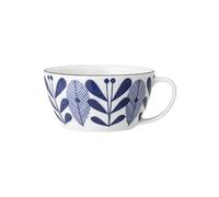 Mug en porcelaine bleu, à motifs, pour thé/café - Bloomingville, Camellia - 11x11x6 cm