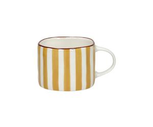Mug en porcelaine jaune, à motifs - Pomax, Mykonos - 12x9x7 cm