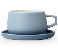 Mug Et Sous Tasse En Porcelaine - Hazy Blue - 30 Cl - Viva Scandinavia