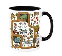 Mug fantaisie en céramique avec motif carte des pères, 330 ml, pour homme, adulte, enfant, maman, ami, thé, bureau, maison, fête des pères, vacances - 330 ml