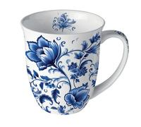 Ambiente Mug fleurs bleues en porcelaine fine 400 ml