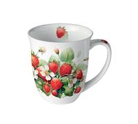 Mug fraises en porcelaine fine 400 ml