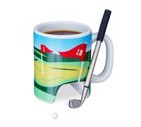 Mug golf ensemble de 10 mugs tasse avec putter 250 ml céramique tasse golf