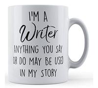 Mug humoristique en céramique avec livres, auteur, poème, histoires, je suis un écrivain... - Mug cadeau
