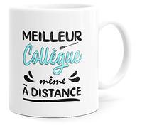 Mug Humour Meilleur Collègue Tasse Message Drôle Amitié. Idée Cadeau Original pour Départ en Retraite Mutation Travail Bureau Pot Télétravail pour Ami Homme Femme pour Anniversaire Noël Fête.