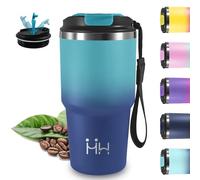 Mug Isotherme, 20oz Thermos Isotherme, Sans BPA, 8h Froid & 6 Chaud, Gourde Anti Fuite, Acier Inoxydable 18/8, Travel Mug, Avec Poignée, Gourde Inox pour Boissons Froides, Boissons Chaudes, Café