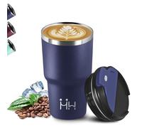 Mug Isotherme, 20oz Thermos Isotherme, Sans BPA, 8h Froid & 6 Chaud, Gourde Avec Poignée, Acier Inoxydable 18/8, Travel Mug, Anti Fuite, pour Bureau, Quotidien, Café, Voyage, Bleu foncé