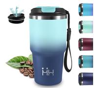 Mug Isotherme, 20oz Thermos Isotherme, Sans BPA, 8h Froid & 6 Chaud, Gourde Double vide, Acier Inoxydable 18/8, Tasse Thermos Café, Anti Fuite, Gourde Inox pour Voyages, Camping, Bureau, Yoga