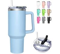 Mug Isotherme avec 2-en-1 Couvercle, 1200ML Thermos Café avec Paille et Poignée, Tasse Isotherme en Acier Inoxydable