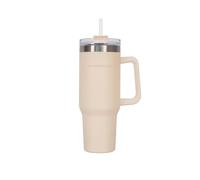 Mug isotherme avec paille acier inoxydable 1,18 litres beige