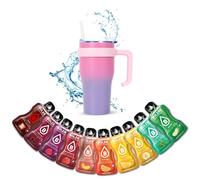 Mug Isotherme avec Paille et Poignée 60 n Inox + 10 sticks Boisson BOLERO aux Saveurs Classiques Sans Sucre | Coloris