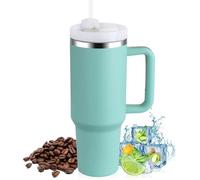 Mug Isotherme Cafe avec Paille, Tasse de Voyage avec Couvercle étanche. Thermos Cafés pour Chaud ou Glacé Tous Sans BPA