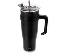 Mug isotherme en acier inoxydable 1200 ml avec anse et paille, Orion 112284, noi