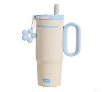 Mug isotherme isolant chaud/froid 2 en 1 en acier inoxydable 316 de 750 ml poignée - Gossfen - portable avec paille intégrée grand