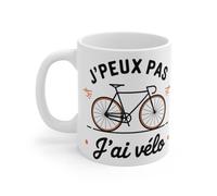 Mug ""J'peux pas, j'ai vélo"" - Design Cycliste Humoristique : Mug size - 11oz