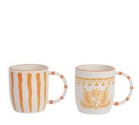 Mug Kaemingk porcelaine jaune 2 couleurs assorties