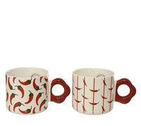 Mug Kaemingk porcelaine piment 2 couleurs assorties