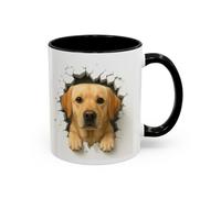 Mug Labrador Sable Effet Mur Cassé - Tasse Chien 3D Trompe-l’œil - Cadeau O | Size 11oz, Couleur Black