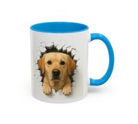 Mug Labrador Sable Effet Mur Cassé - Tasse Chien 3D Trompe-l’œil - Cadeau O | Size 11oz, Couleur Light Blue