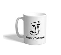 Mug Lettre initiale du monogramme J Tasse Cappuccino 330ml | Tasses À Thé unique Tasse amusante pour Café Amis Homme