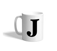 Mug Lettre J Initiales Monogramme Tasse en céramique maison 330ml | Tasses À Café unique Tasse amusante pour Maman Homme Anniversaire