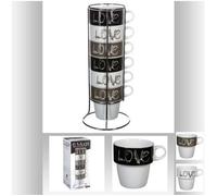 Ensemble de 6 tasses à café Secret de Gourmet Love Avec support 260 ml