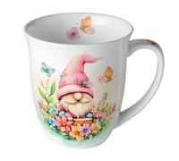 Mug lutin fleuri en porcelaine fine 400 ml
